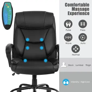 Costway Executive Chair 6 Point Massage 360 Swivels Adjustable High Back Office Chair