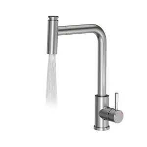 Quadron Meryl Steel pull out kitchen tap with spray function