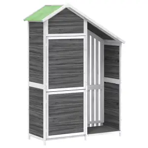 Berkfield Garden Tool Shed Grey 120x53.5x170 cm Solid Wood Pine