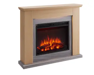 FLAMME Mardella Fireplace with 40" surround with 2kW Fireplace Heater Black Multiple Colours Available