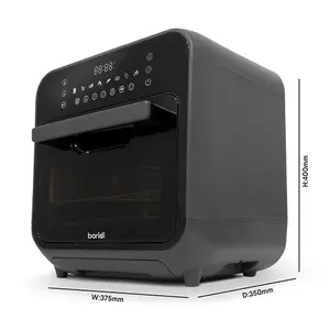 Versatile Worktop Steam Air Fryer Oven 15L - 1635W Black with Easy Clean Features