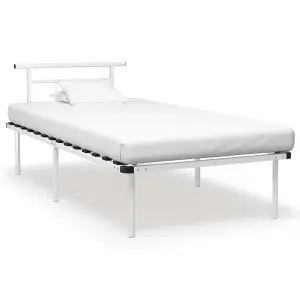 Berkfield Bed Frame White Metal 100x200 cm