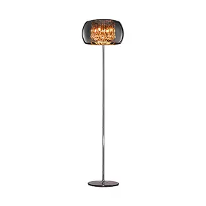 Luminosa Vapore Modern 4 Light Glass Floor Lamp Chrome with Footswitch - UK Stock