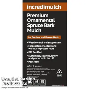 Garden Mulch - Incredimulch 60 Litre x 1 Bag - Supresses Weeds - Water Retention - Eco Friendly Mix