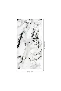 Marble Look Tile Stickers, Self Adhesive Wall Decals Backsplash Home Decor, Easy Application H 60 x W 30 x T 0.2cm