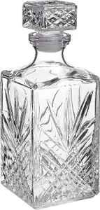 1 Litre Cut Glass Square Decanter