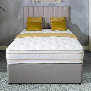 Shire Solaris Musca Calipso 1500 Pocket Sprung Divan Bed Set 6FT Super King 4 Drawers Continental- Wool Bronze