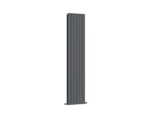 G-Rad Anthracite Double Column Flat Vertical Aluminium Radiator - 1800x440mm