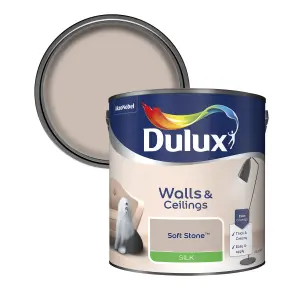 Dulux Walls & ceilings Soft stone Silk Emulsion paint, 2.5L