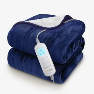 Cosi Home Fleece & Sherpa Electric Heated Throw - Navy