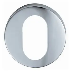 52mm Oval Profile Open Escutcheon 8mm Depth Concealed Fix Satin Steel