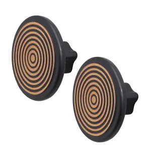 DecorAndDecor - MIRA Matt Black and Matt Rose Round Cabinet Knob Drawer Cupboard Kitchen Pull Handles - Pair