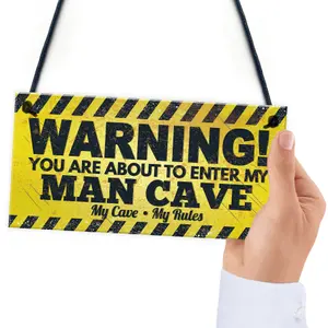 Red Ocean Man Cave Funny Hanging Plaque Fathers Day Gift Games Room Boys Bedroom Sign