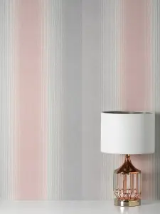 Crown Kirby Stripe Pink Wallpaper M1642