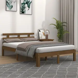 Berkfield Bed Frame Honey Brown Solid Wood 200x200 cm