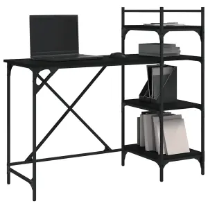 Berkfield Computer Desk with Shelves Black 120x47x109 cm