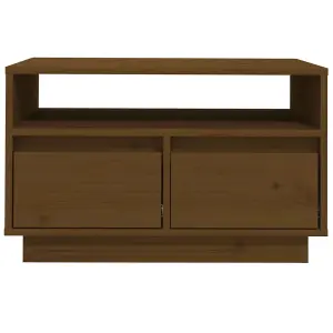 Berkfield TV Cabinet Honey Brown 60x35x37 cm Solid Wood Pine