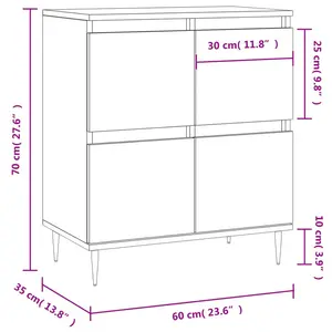 Marcele Bedside Table High Gloss White