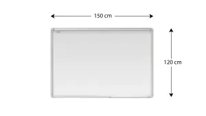 ALLboards Whiteboard dry erase ceramic surface aluminium frame 150x120 cm P3