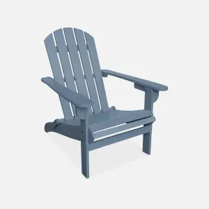 sweeek. Wooden retro garden deck chair Colourful Adirondack Salamanca Grey Blue 73x89x94 cm