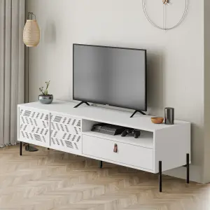 Decortie Dionysos Modern TV Unit Multimedia Centre with Storage TV Cabinet White 170cm