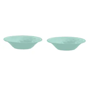 Purely Home Crackle Turquoise Melamine Low Bowls - Set of 2