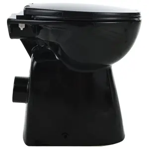 Berkfield High Rimless Toilet Soft Close 7 cm Higher Ceramic Black