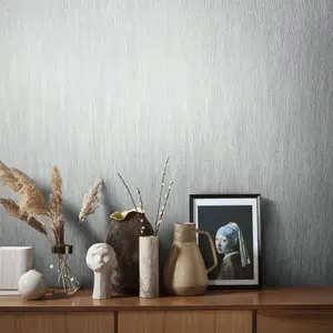 Galerie Air Collection Silver Waterfall Effect Sheen Textured Wallpaper Roll