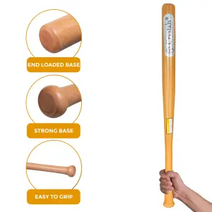 33" Top Quality Heavy Duty Wooden Baseball Rounders Lightweight Softball Bat