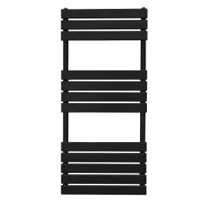 Flat Panel Towel Radiator - 1200mm x 500mm - Black