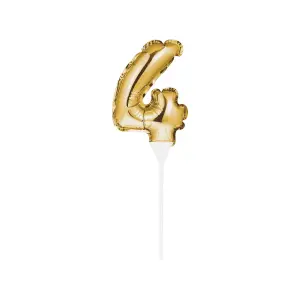 Creative Party 4 Self-Inflating Balloon Cake Topper Gold (One Size)