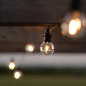 Auraglow Warm White LED Bulb Festoon String Light Set