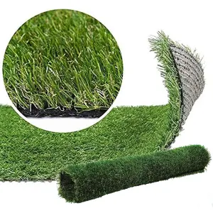 1 Roll Of Realistic & Natural Looking Artificial Grass Medium Length Pile Astro Turf Lawn