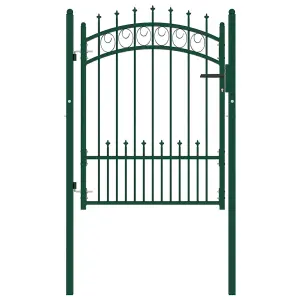 Berkfield Fence Gate with Spikes Steel 100x125 cm Green