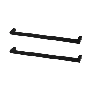 GoodHome Golpar Matt Black Kitchen cabinets D-shaped Pull handle (L)23.3cm (D)28mm, Pack of 2