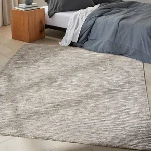 Grey Handmade Luxurious Modern Abstract Striped Rug for Bedroom & Living Room-160cm X 221cm