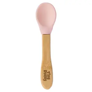 Tiny Dining Bamboo Silicone Tip Spoon - Pastel Pink