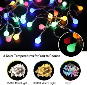 Extrastar 5M Fairy outdoor garden String Lights, RGB, powered by 3 AA batteries, IP65