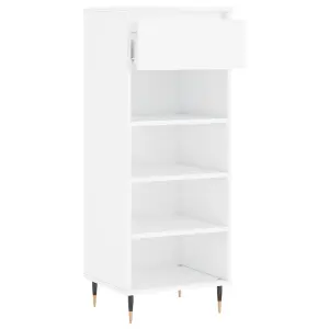 Berkfield Shoe Cabinet High Gloss White 40x36x105 cm Engineered Wood