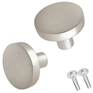 Keypak Cabinet Knob, Pack of 2, Satin Nickel, Aluminium Precision 30mm Classic Wardrobe Cupboard Drawer Handles