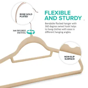 LIVIVO 50 Clothing Hangers - Heavy Duty & Strong Velvet Non-Slip Hook, Space Saving Storage Organiser for Wardrobe & Clothes Rail