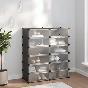 Berkfield Shoe Rack Black 94.5x36.5x106 cm PP