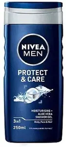 Nivea Men Protect & Care Moisturising Shower Gel With Aloe Vera For Body, Face & Hair 250Ml