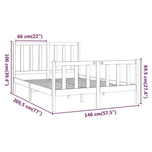 Berkfield Bed Frame White Solid Wood Pine 140x200 cm