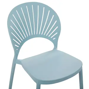 Set of 4 Garden Chairs OSTIA Light Blue