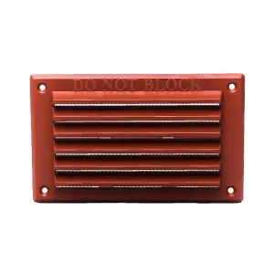 H-Smart Terracotta Louvre Air Vent 6'' x 3'' Plastic Grille with Removable Flyscreen Cover