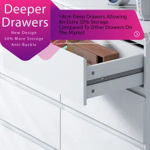 White Chest Of 8 Drawers Scratch Resistant Deep Storage Anti Bowing