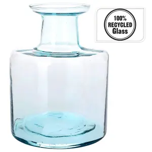 URBNLIVING 22cm Height Bottle Glass Wide Mouth Rounded Design Flowers Arrangements Vase