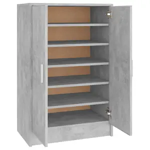 Berkfield Shoe Cabinet Concrete Grey 60x35x92 cm Engineered Wood