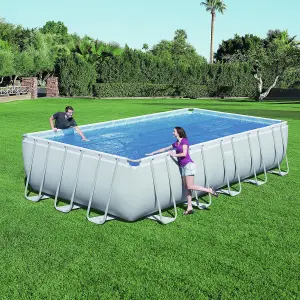 Bestway Flowclear Rectangular Solar Pool Cover For Dirt Prevention, 24ft Blue